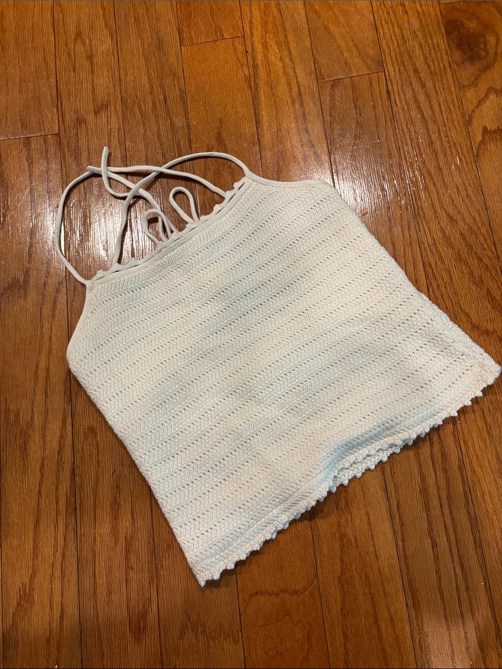 Abercrombie Crochet Halter Crop Top - Cream